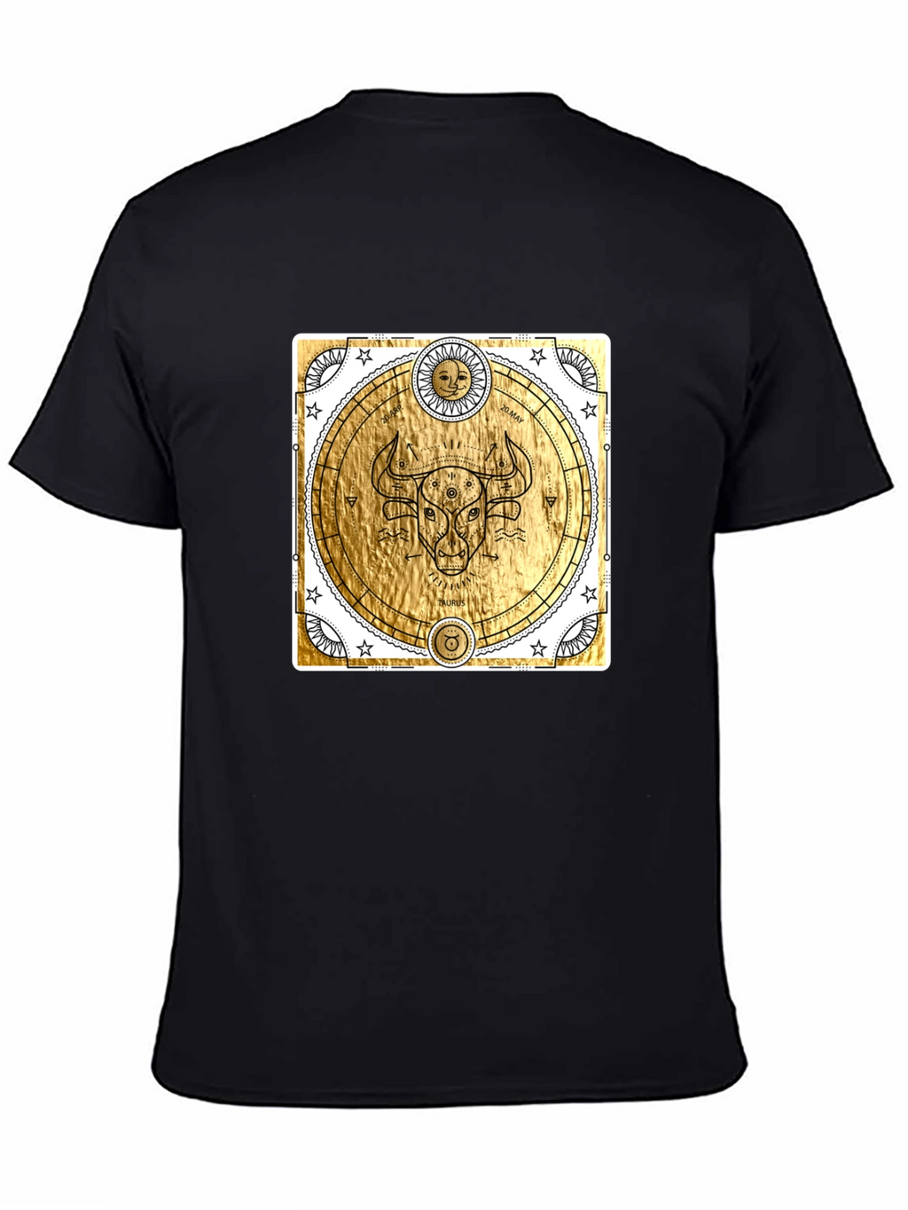 Taurus Zodiac Graphic T-Shirt - Celestial Gold Bull Tee
