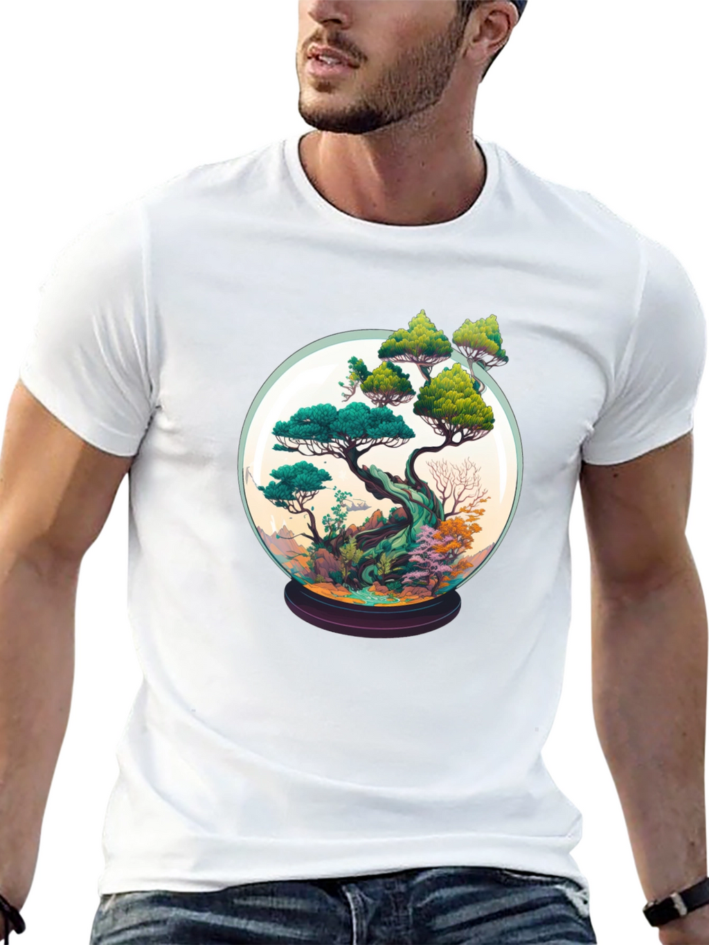 Bonsai in a Globe Tee - Artistic Nature Shirt