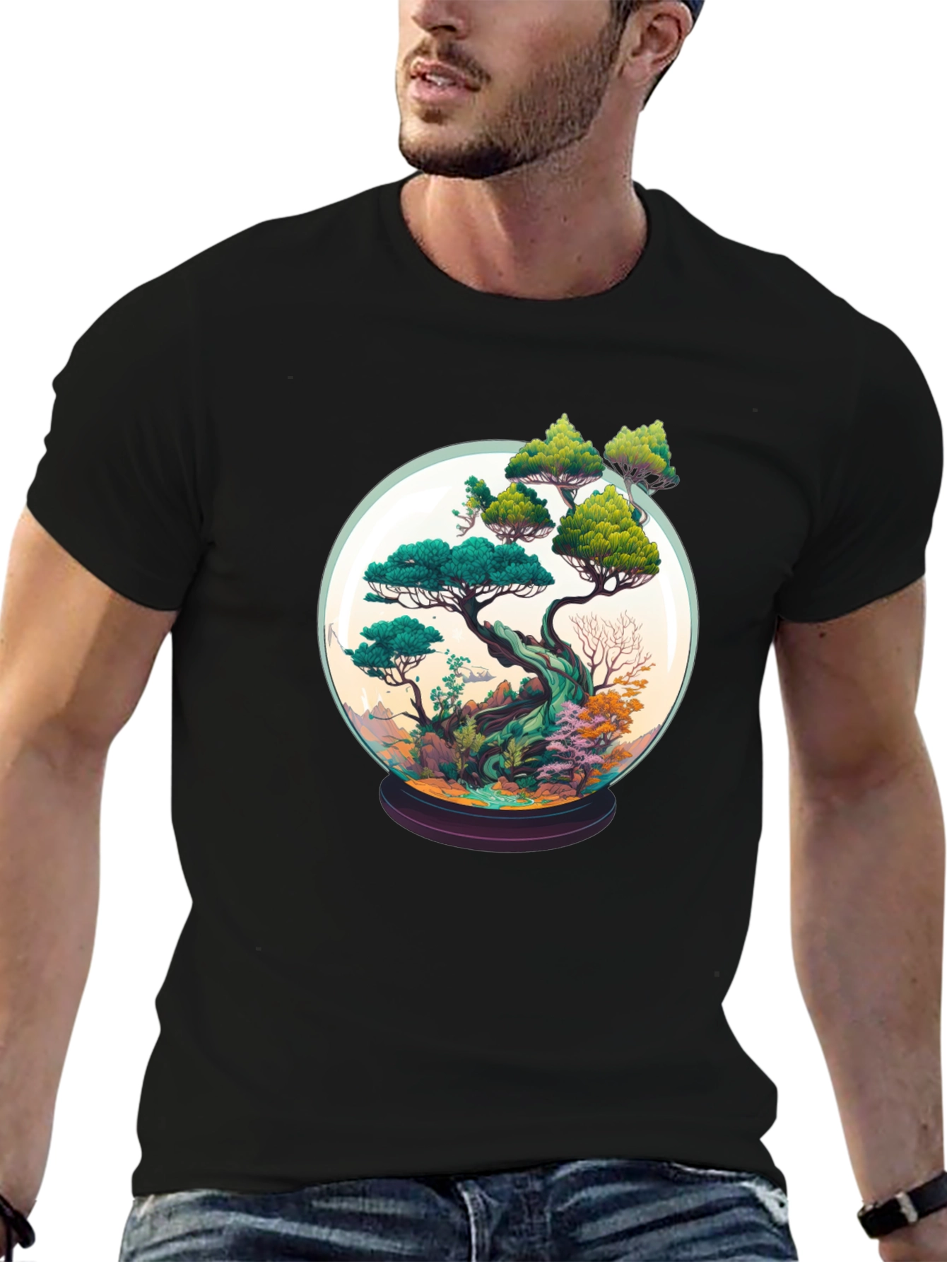 Bonsai in a Globe Tee - Artistic Nature Shirt