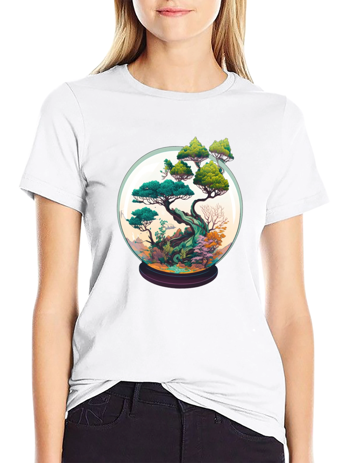 Bonsai in a Globe Tee - Artistic Nature Shirt