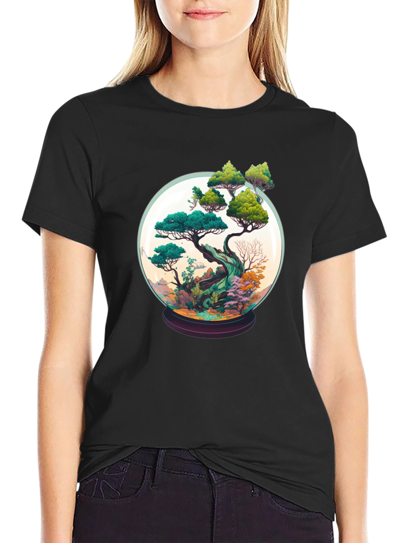 Bonsai in a Globe Tee - Artistic Nature Shirt