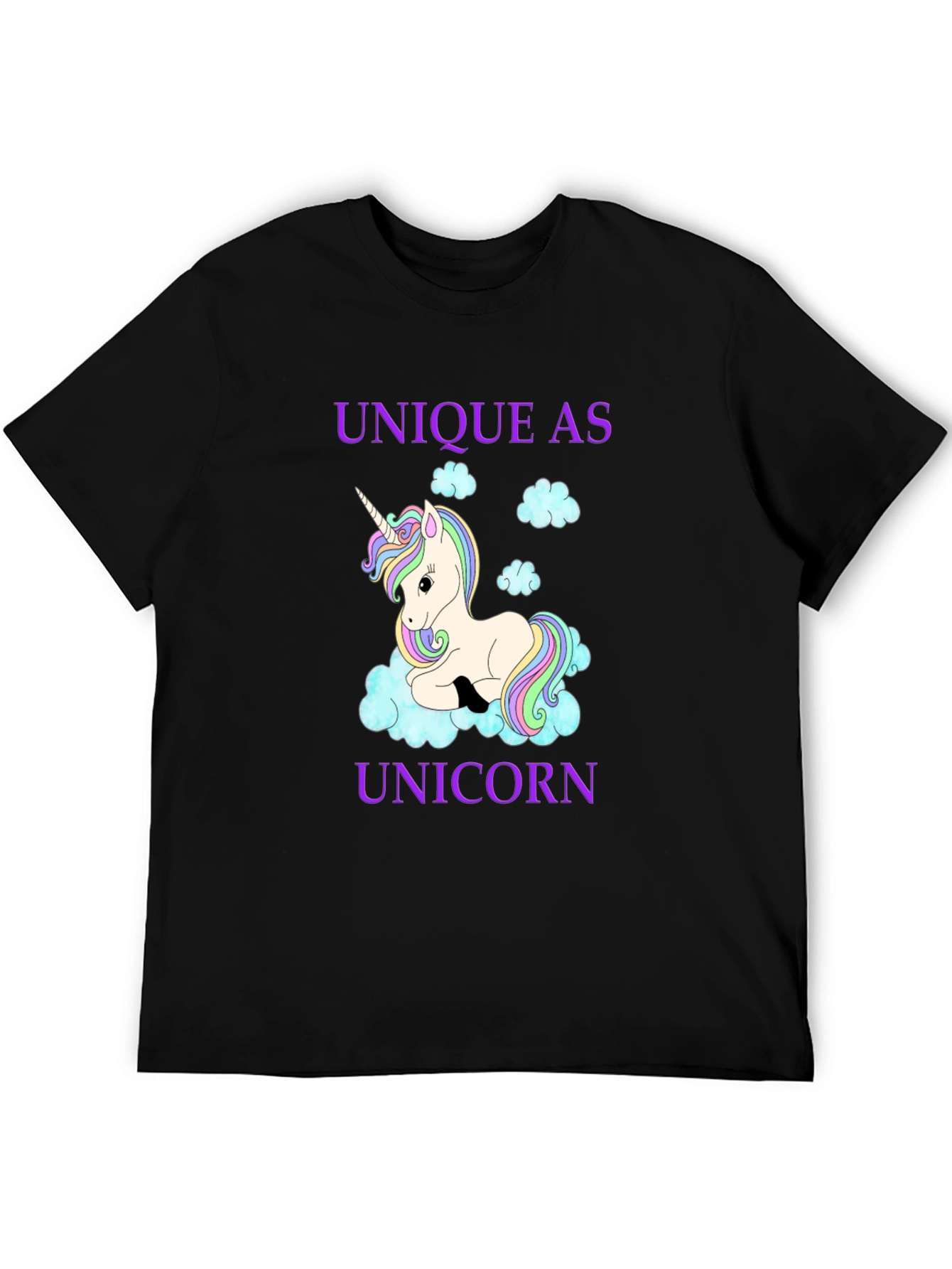 Unique As Unicorn Graphic Tee - Black Cotton Shirt