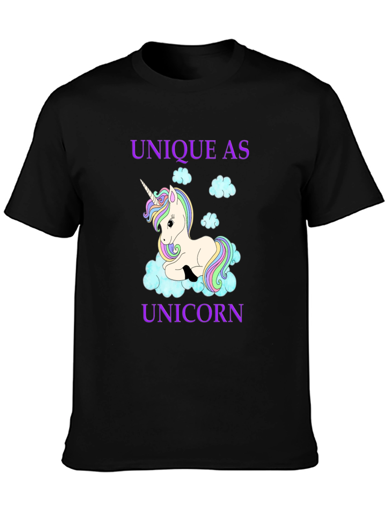 Unique As Unicorn Graphic Tee - Black Cotton Shirt