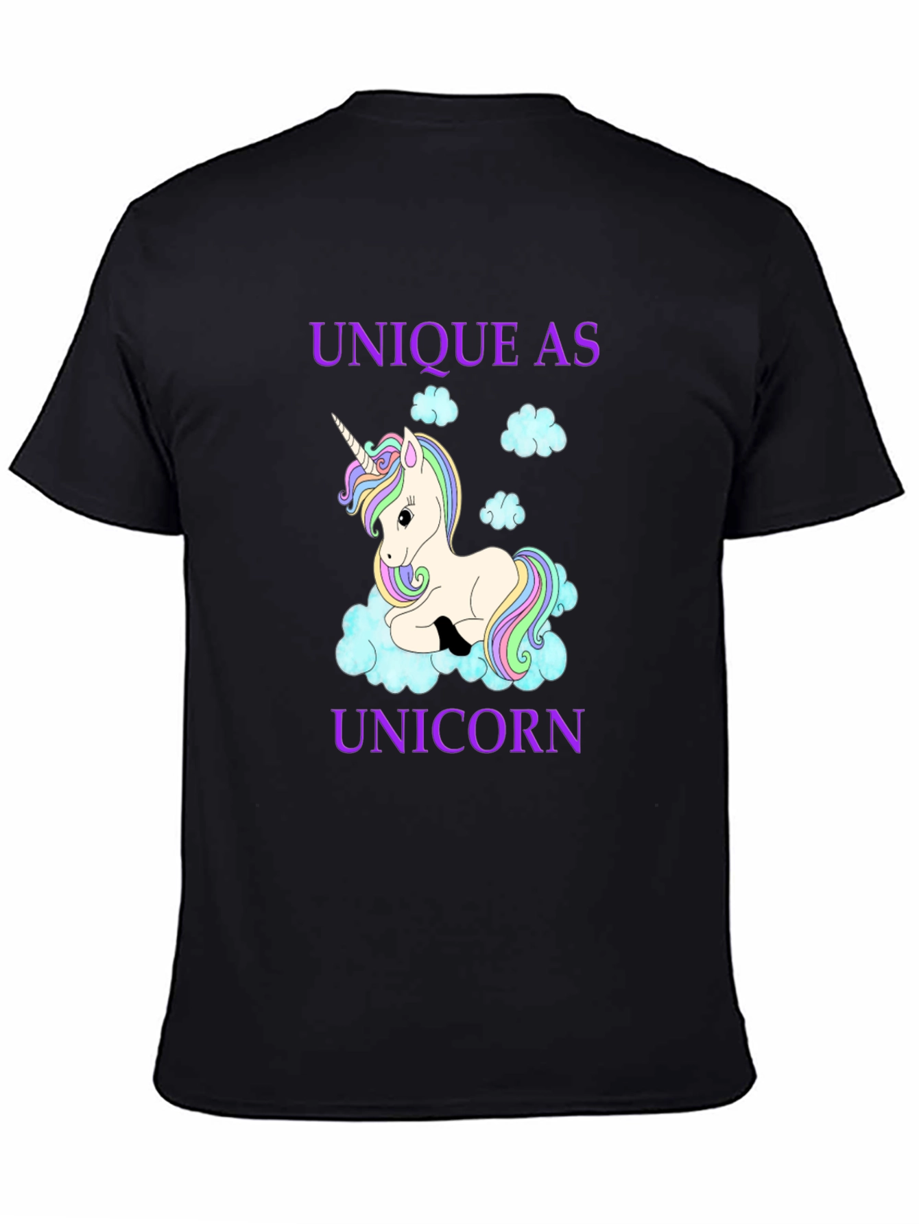 Unique As Unicorn Graphic Tee - Black Cotton Shirt