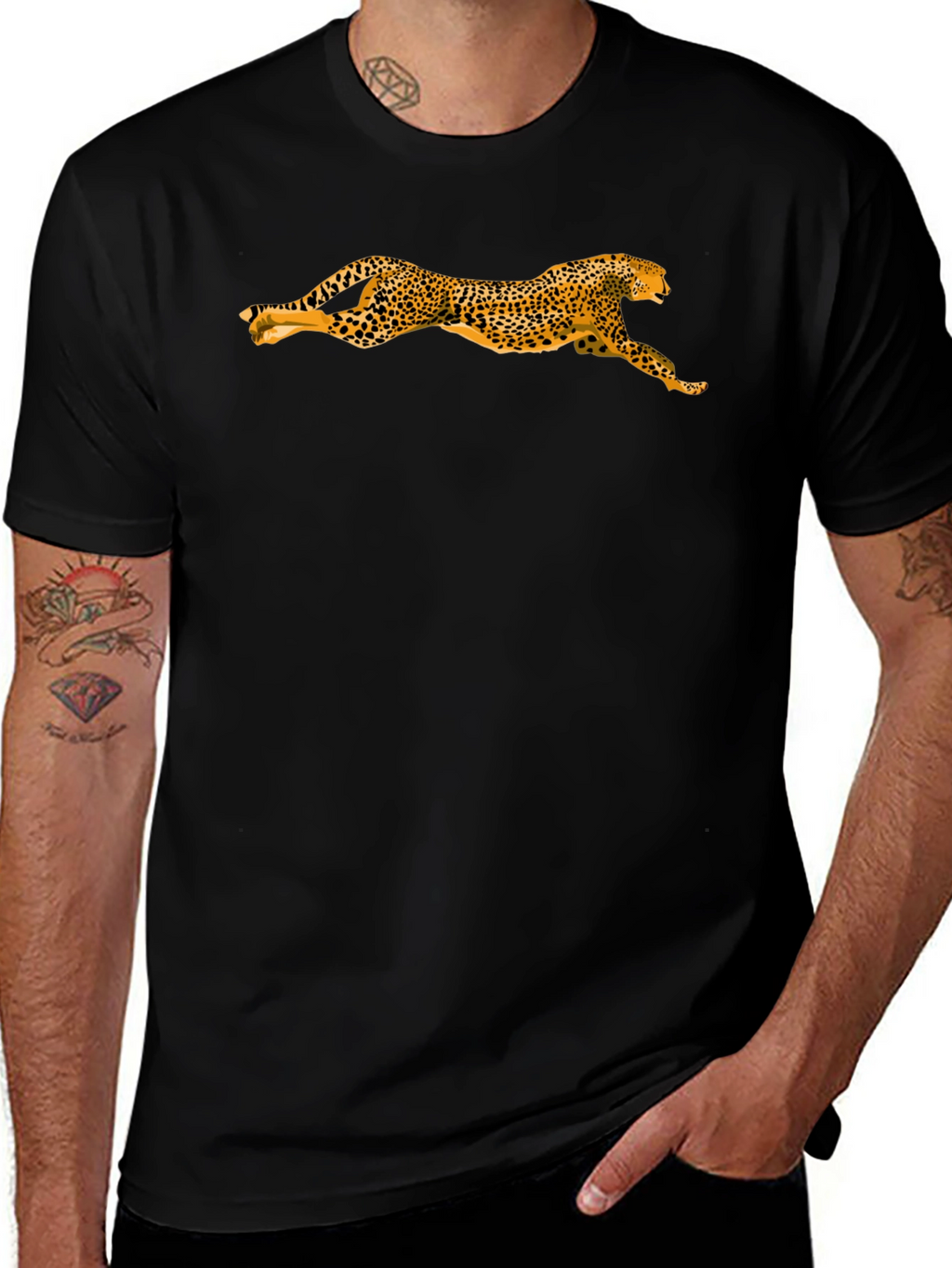 Leopard Print Black T-Shirt