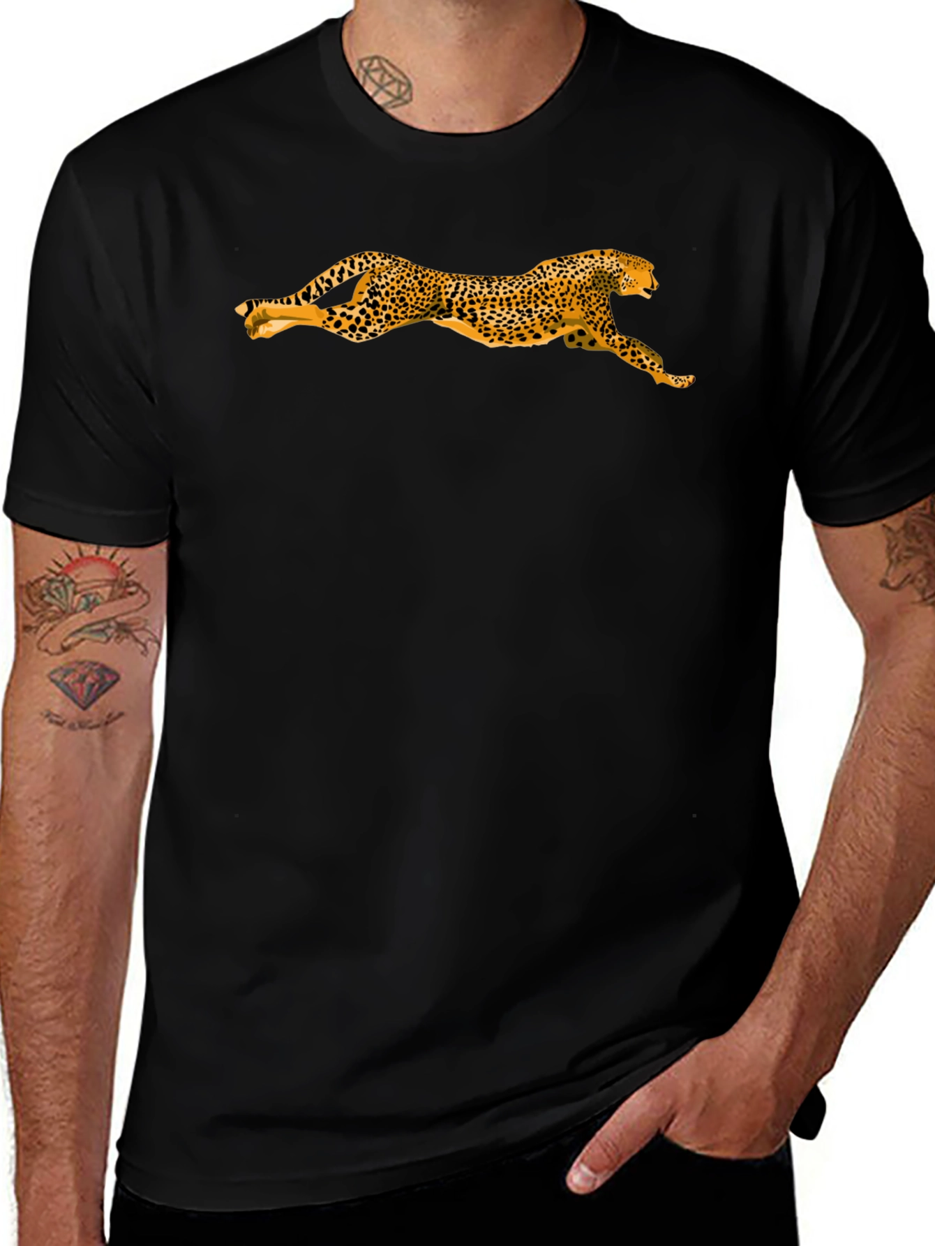 Leopard Print Black T-Shirt