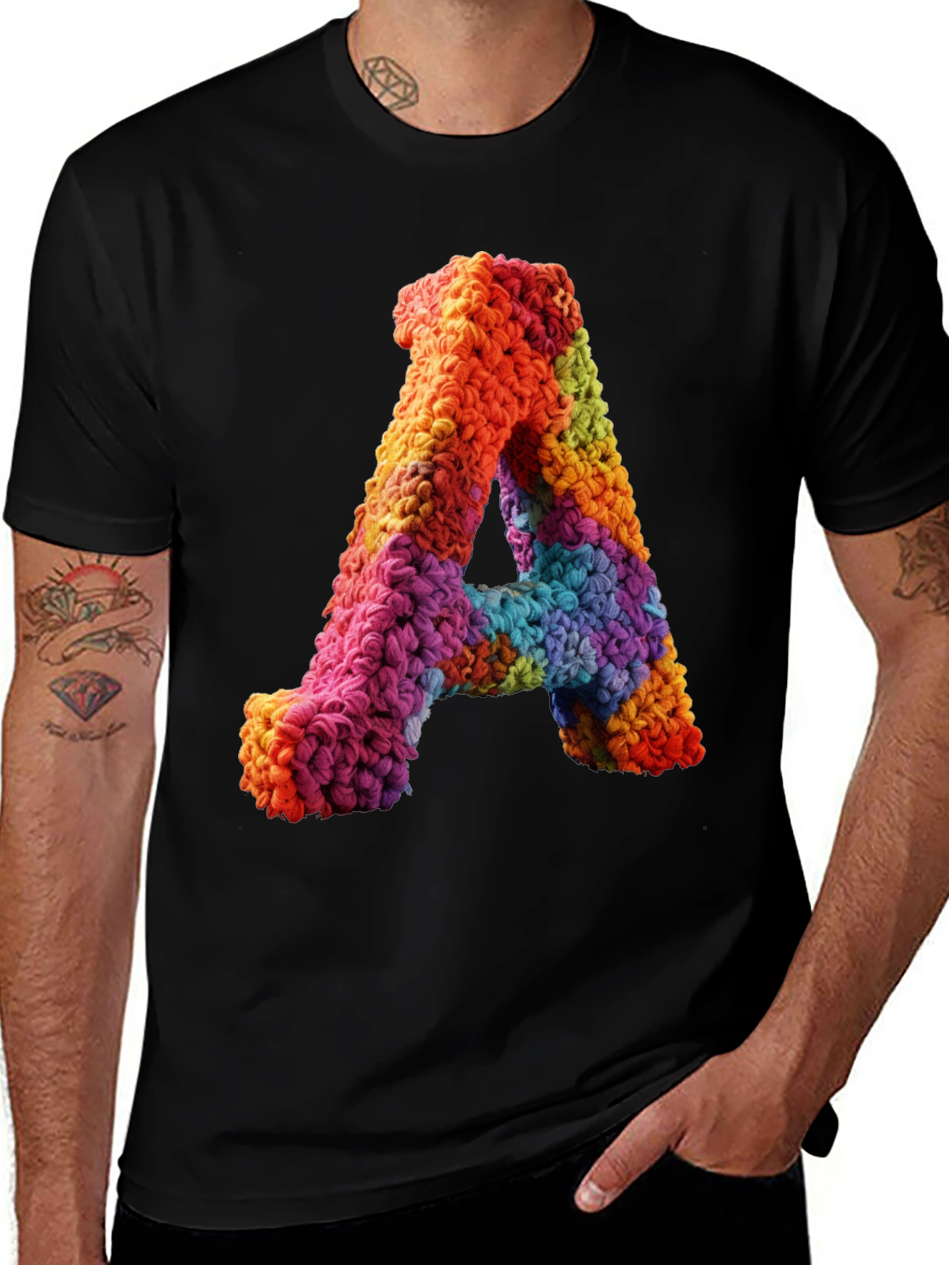 Colorful Letter A Graphic Tee - Unique Design