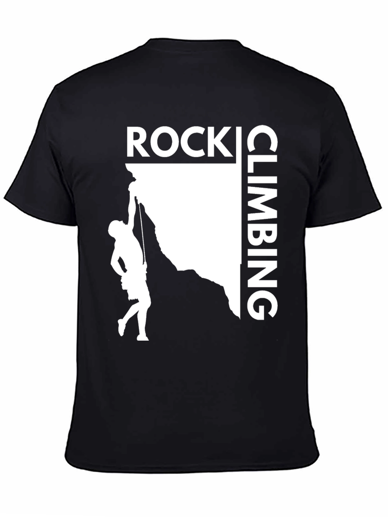Rock Climbing Graphic T-Shirt - Black Cotton Tee