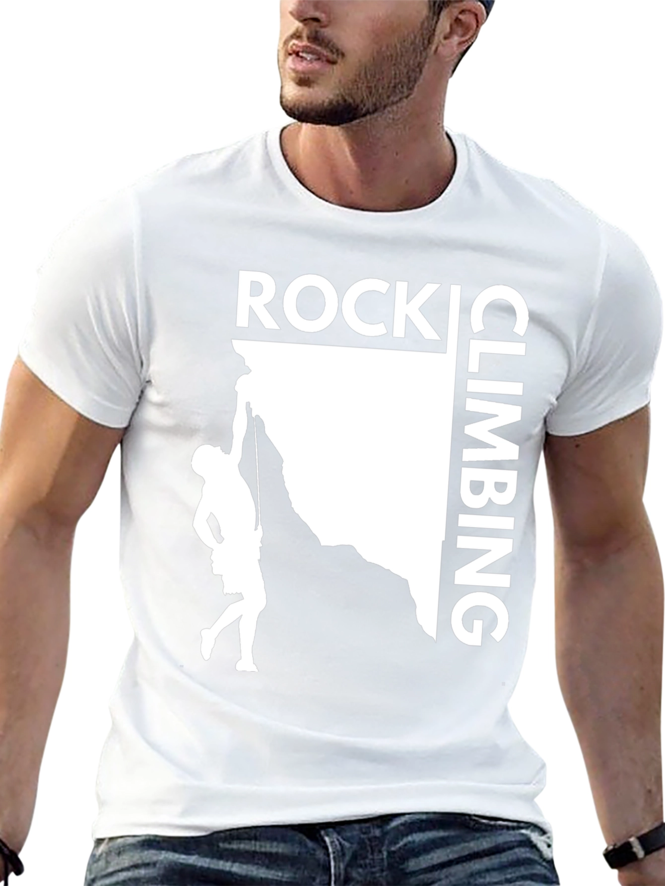 Rock Climbing Graphic T-Shirt - Black Cotton Tee