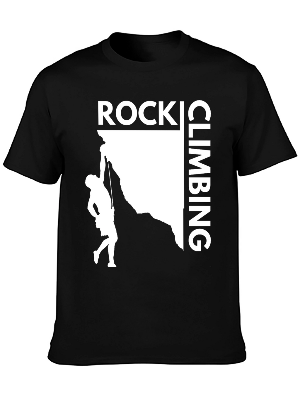 Rock Climbing Graphic T-Shirt - Black Cotton Tee