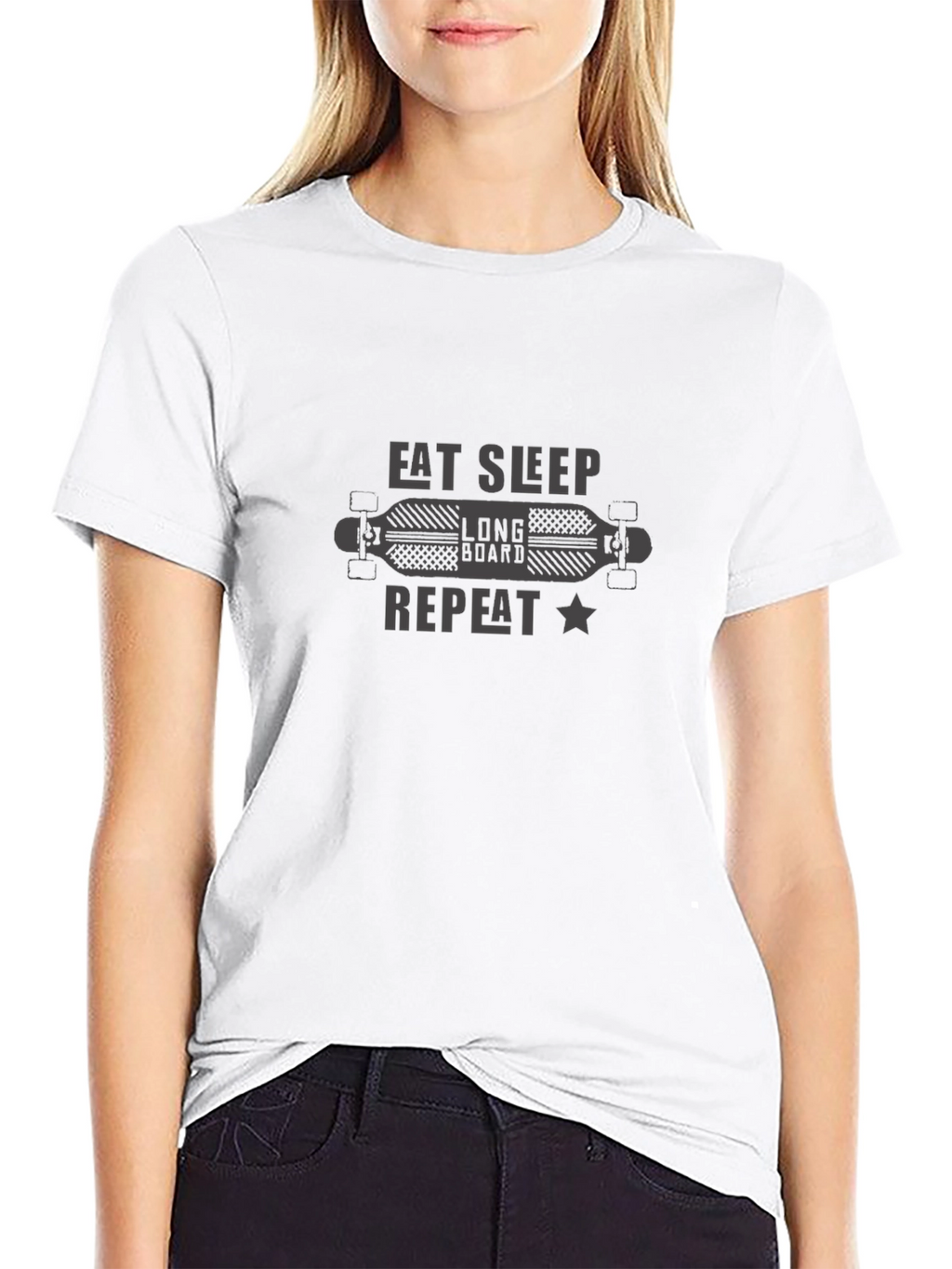 Eat Sleep Longboard Repeat Tee - Skater Style