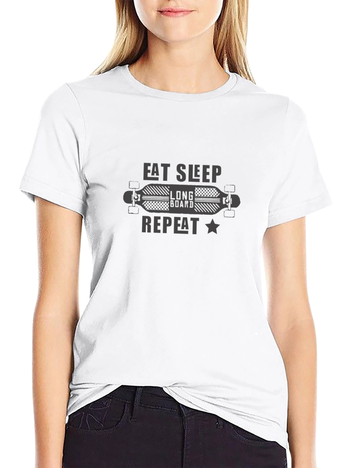 Eat Sleep Longboard Repeat Tee - Skater Style
