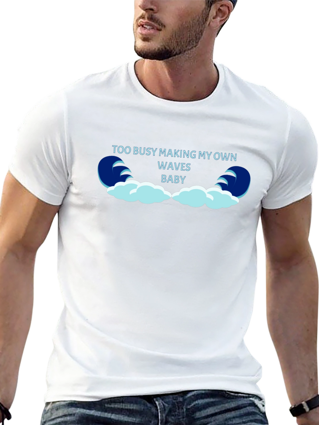 Too Busy Making My Own Waves Black T-Shirt