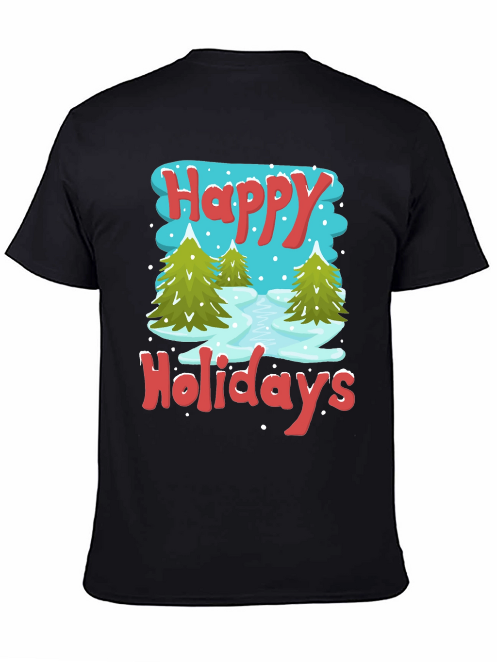 Happy Holidays Graphic Tee - Winter Scene