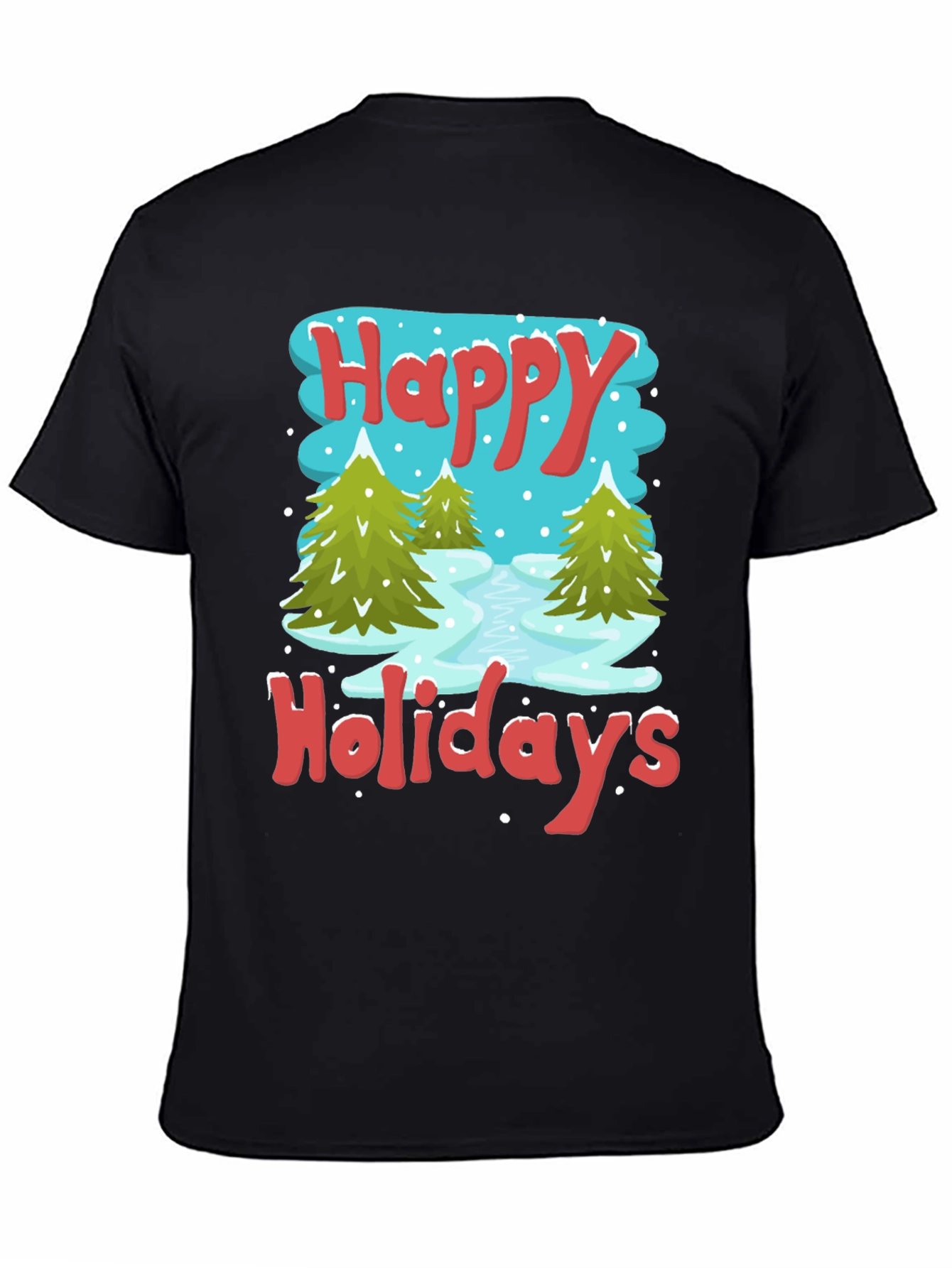 Happy Holidays Graphic Tee - Winter Scene