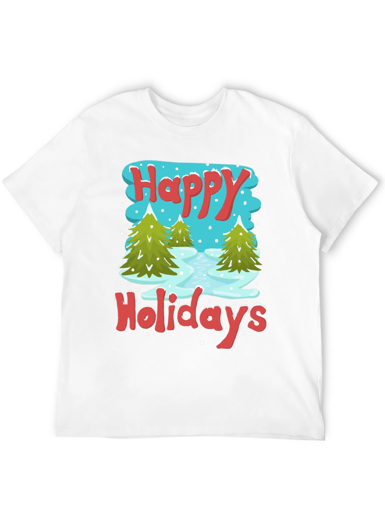 Happy Holidays Graphic Tee - Winter Scene