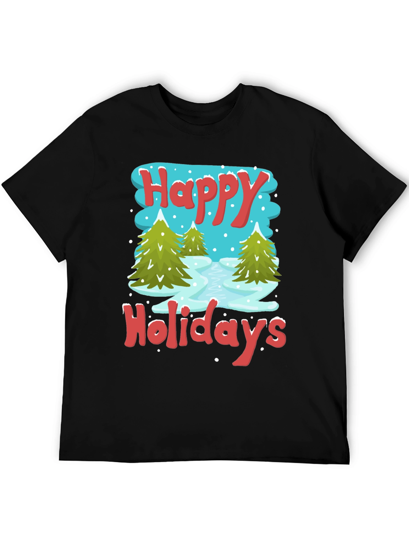 Happy Holidays Graphic Tee - Winter Scene