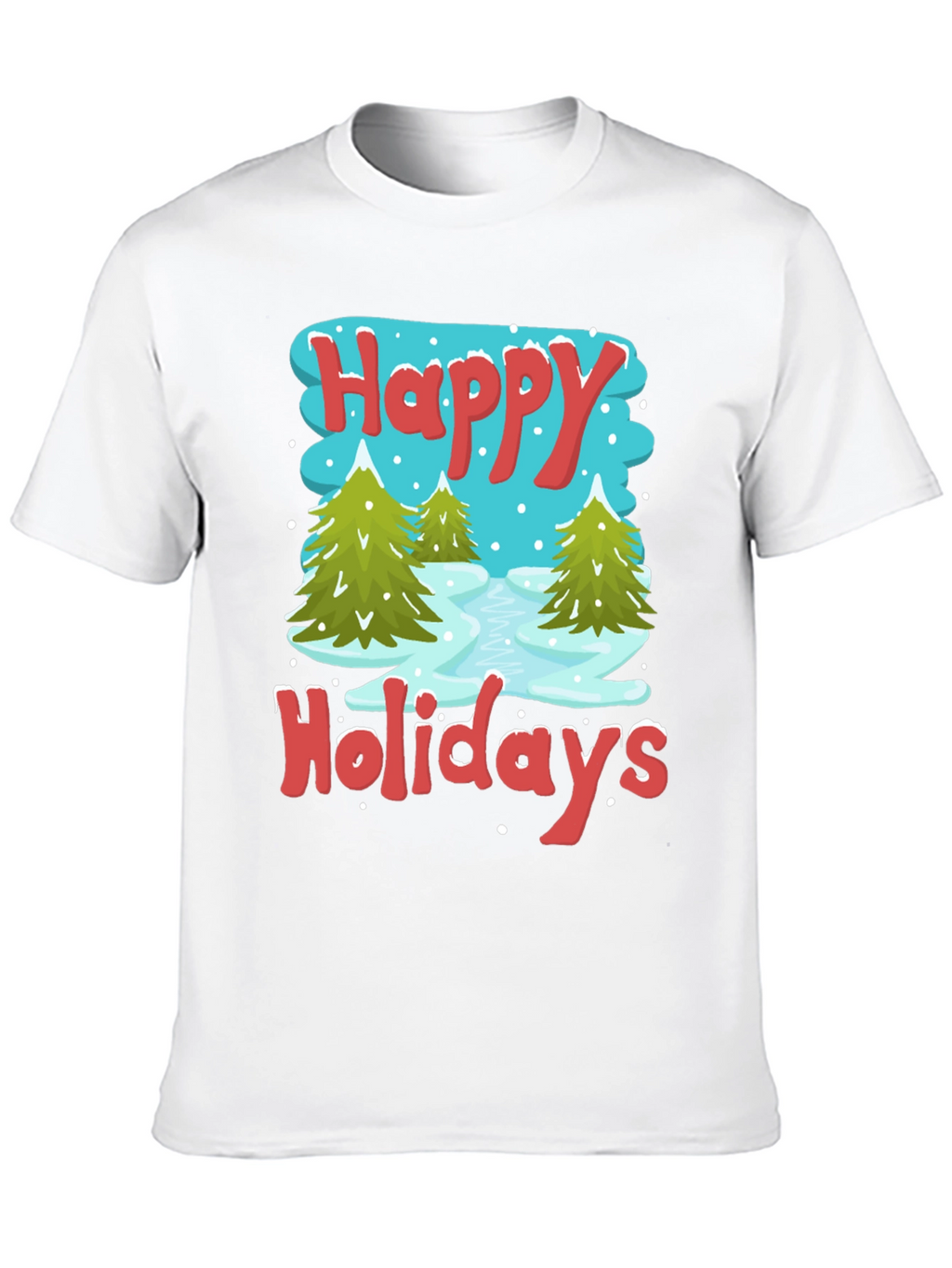 Happy Holidays Graphic Tee - Winter Scene