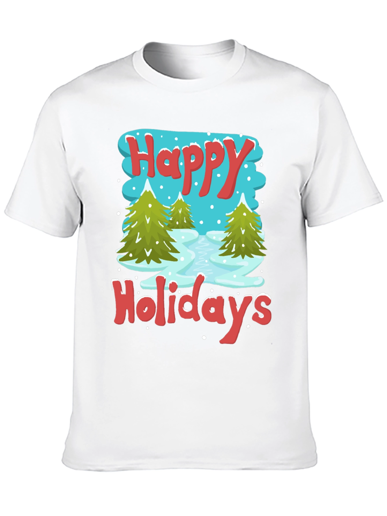 Happy Holidays Graphic Tee - Winter Scene