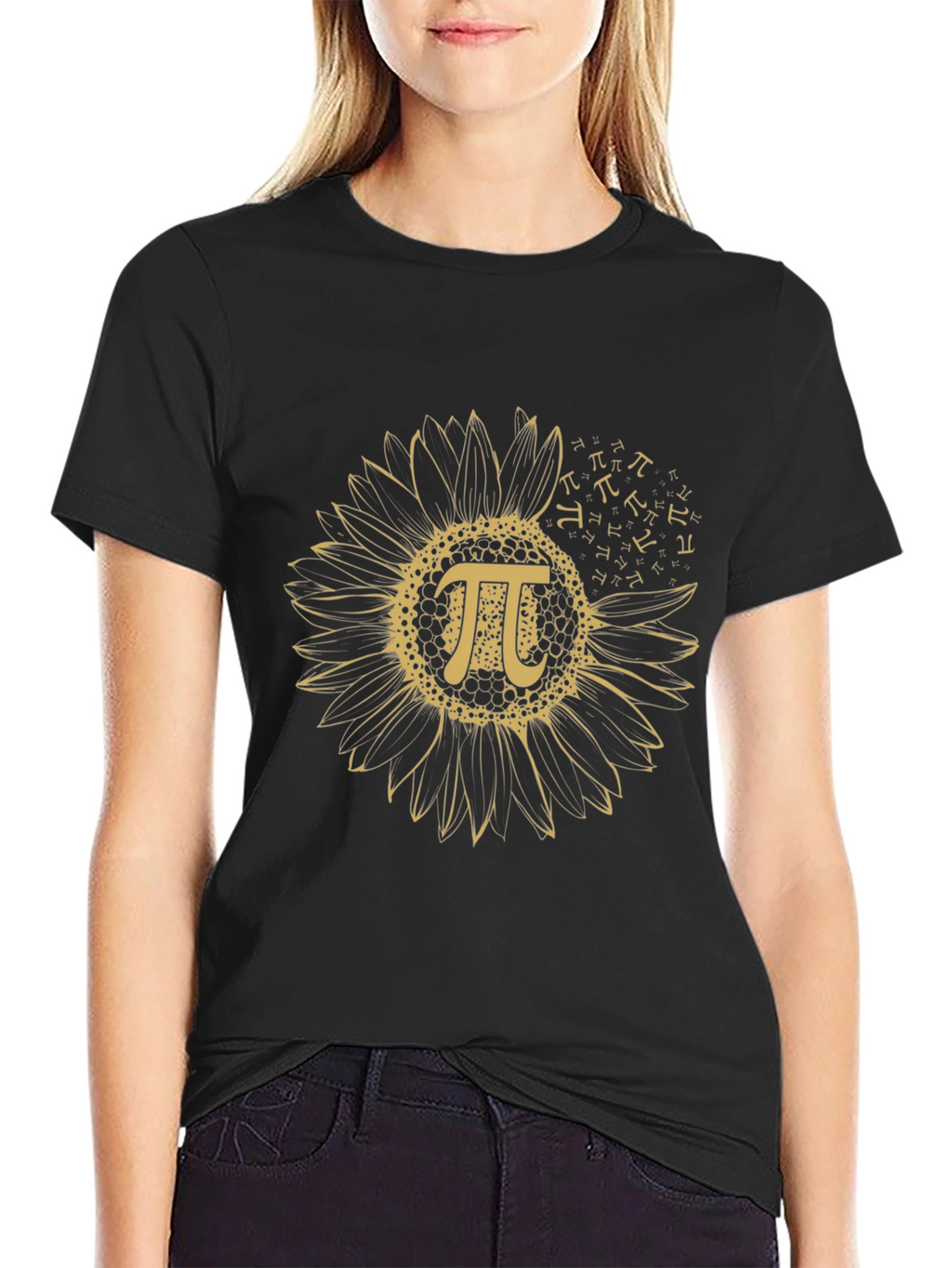 Sunflower Pi Symbol Black T-Shirt