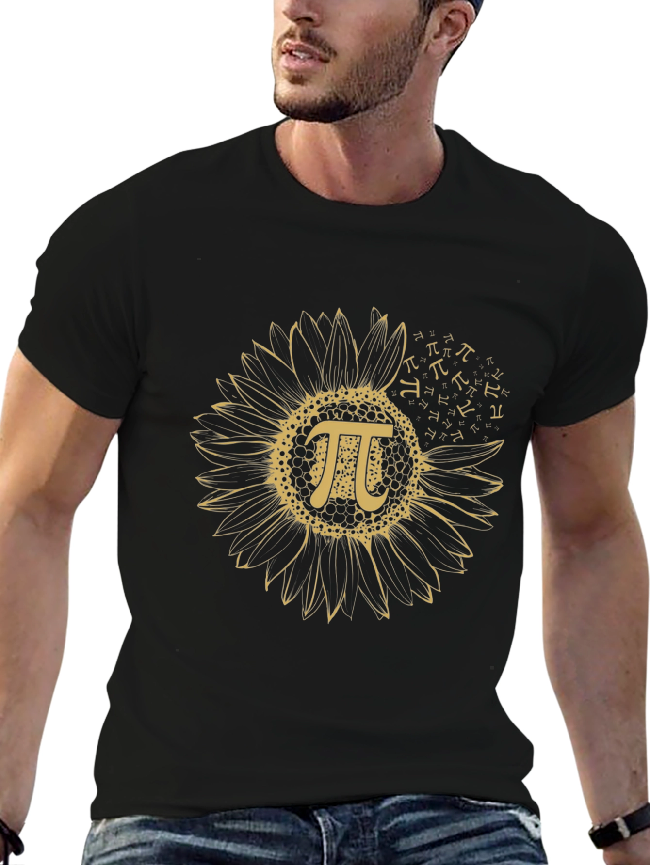 Sunflower Pi Symbol Black T-Shirt