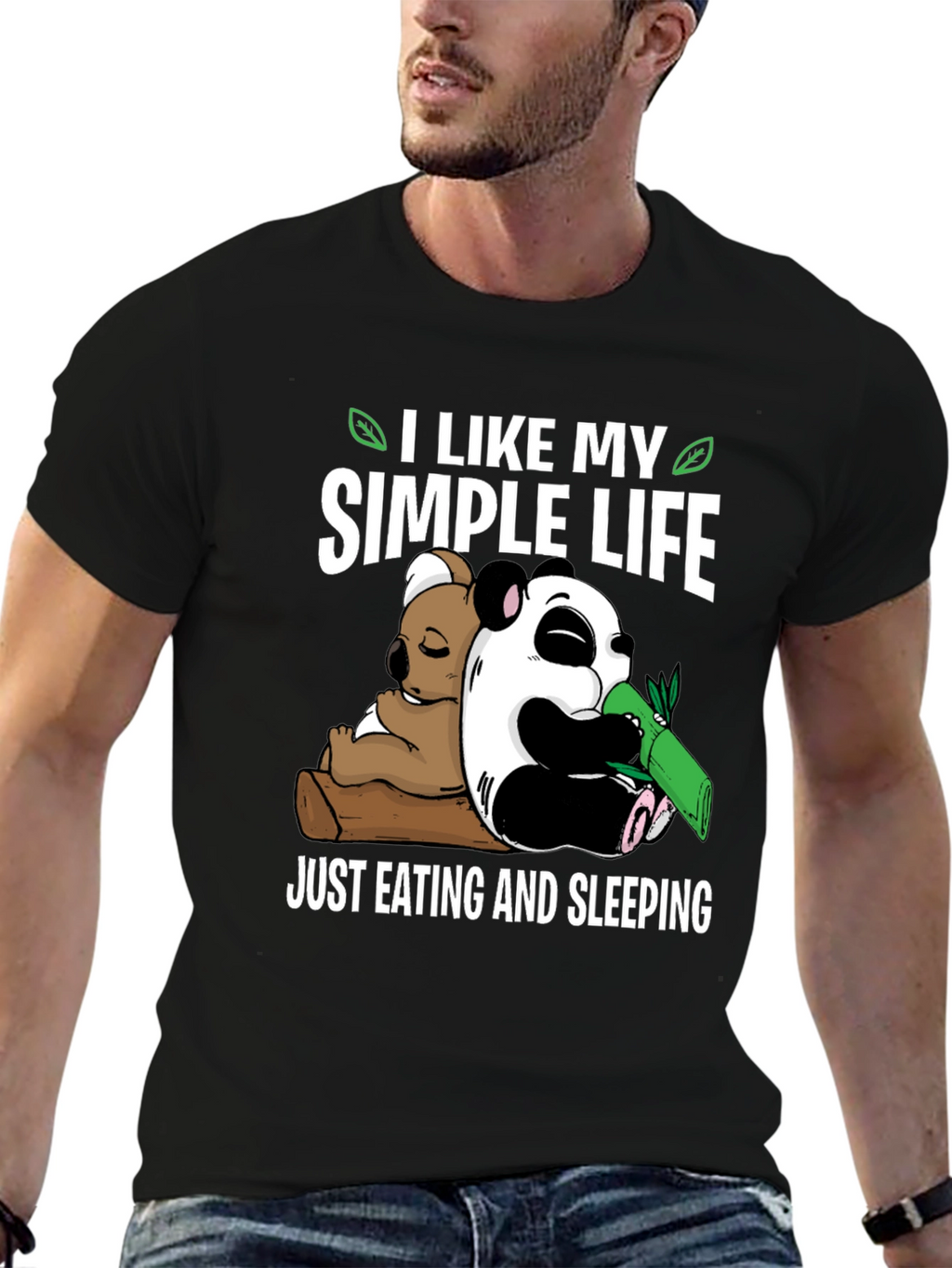 Simple Life Panda Koala Graphic Tee