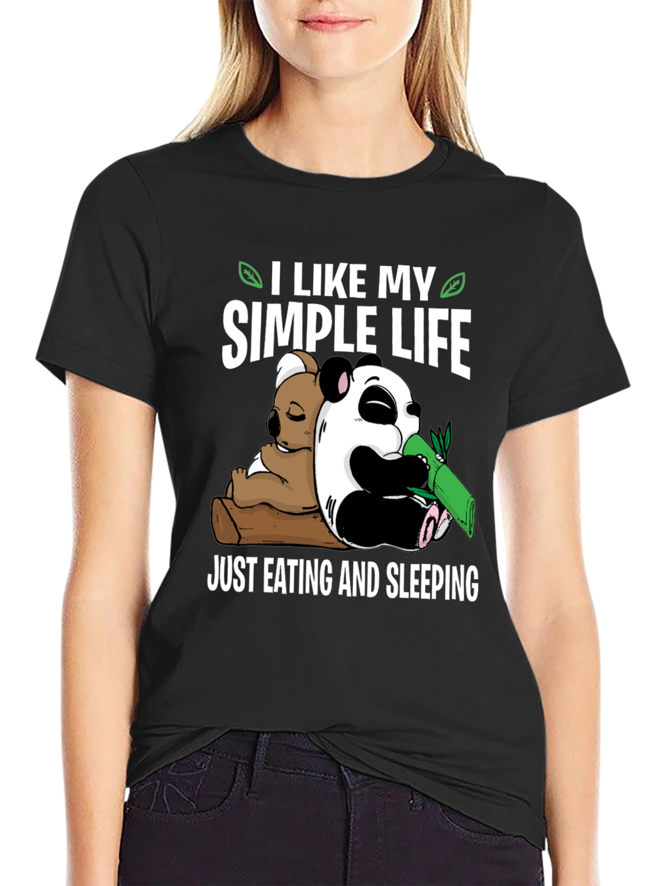 Simple Life Panda Koala Graphic Tee