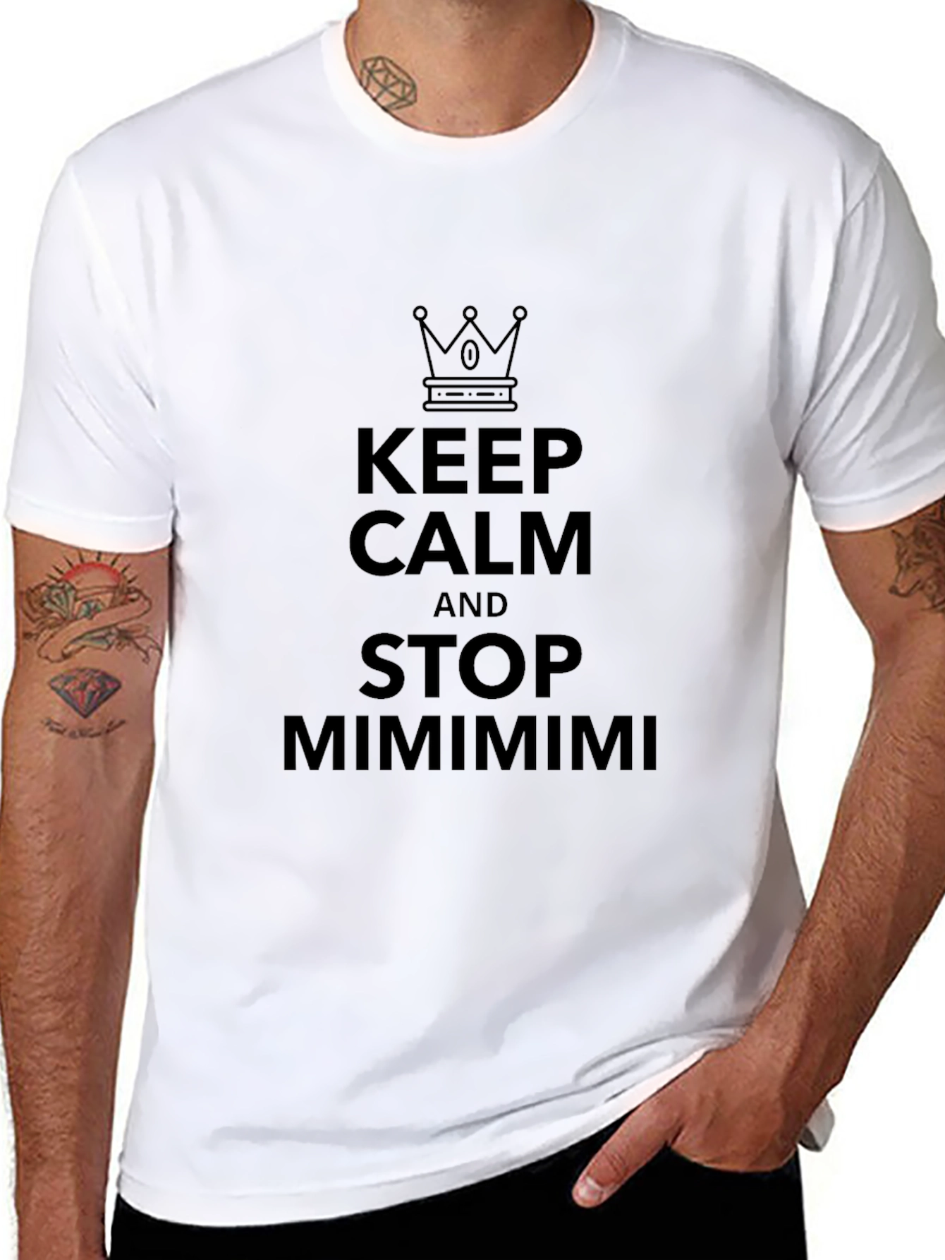 Keep Calm and Stop Mimimimi Black T-Shirt