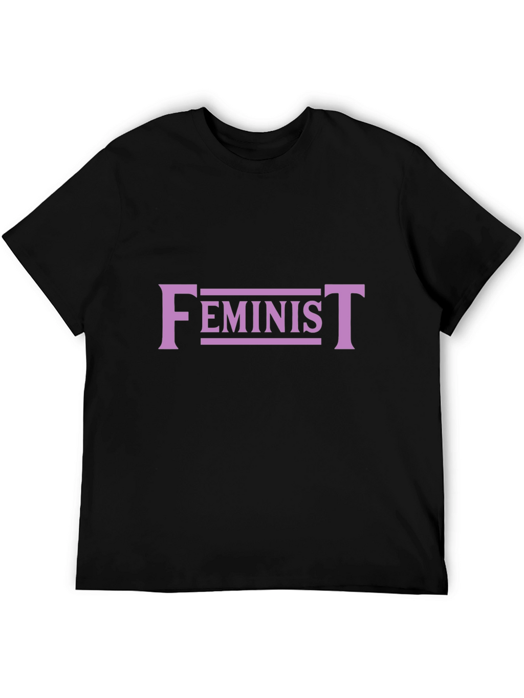 Feminist Graphic Tee - Black Cotton Blend T-Shirt
