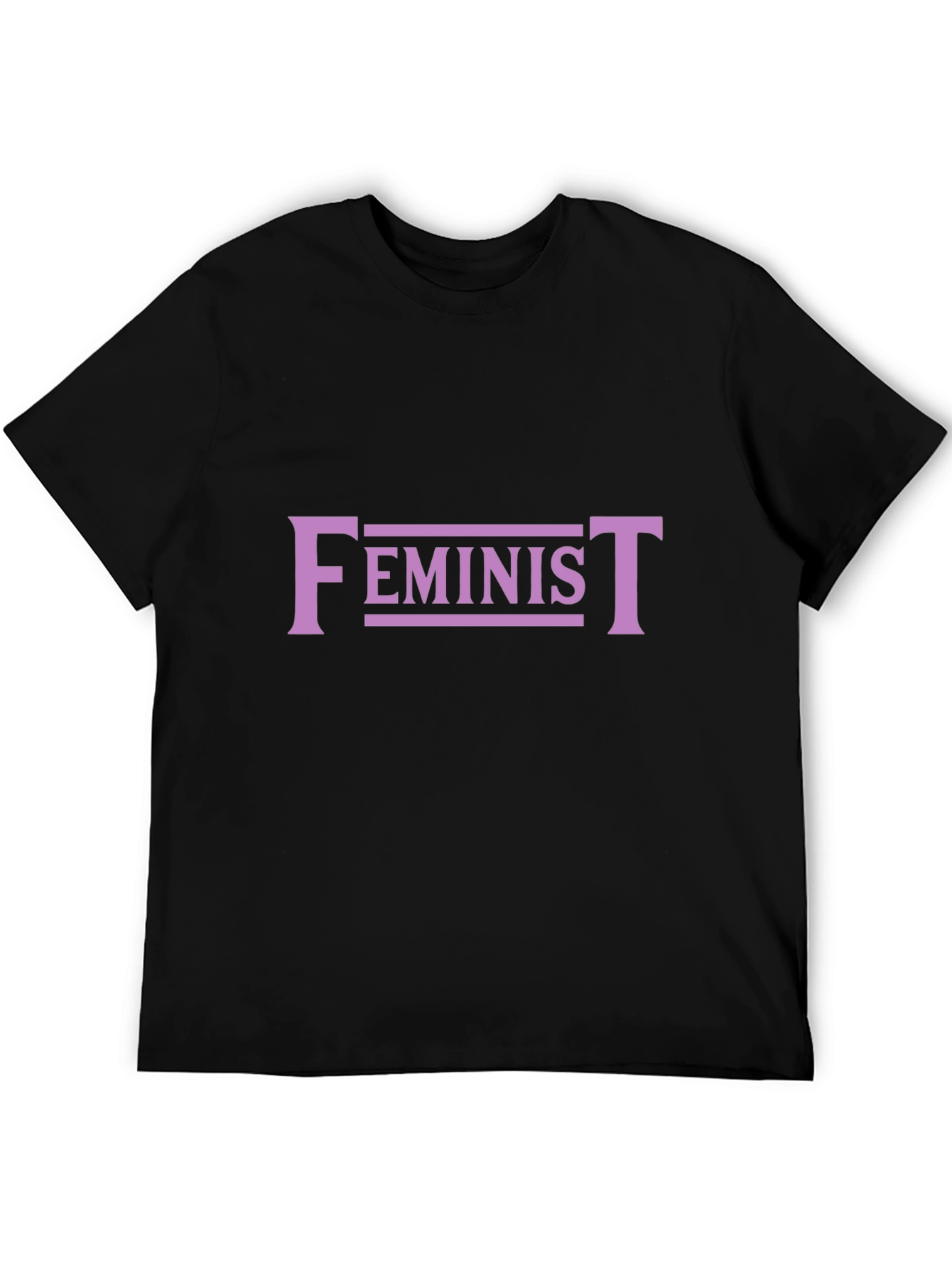 Feminist Graphic Tee - Black Cotton Blend T-Shirt