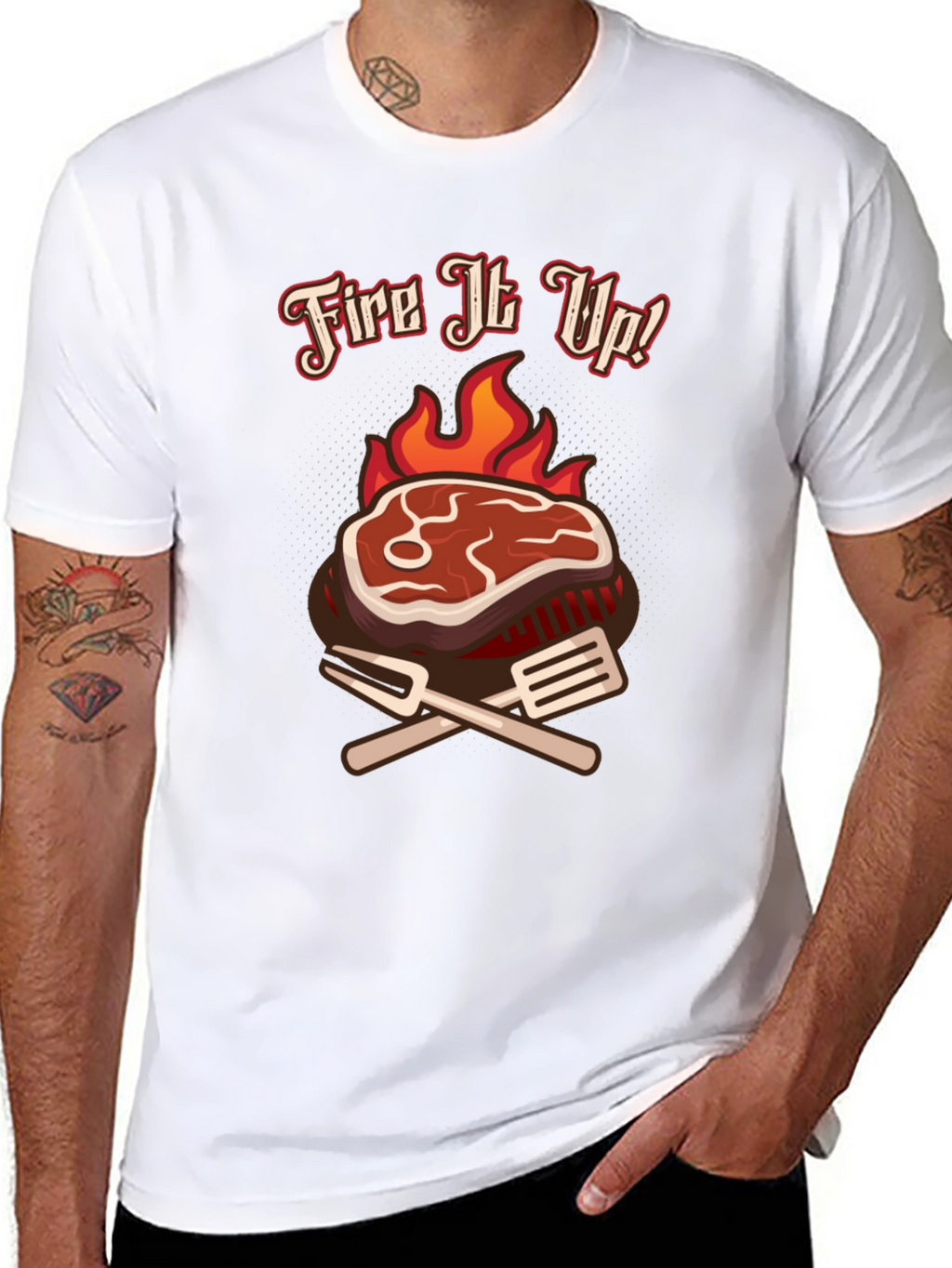 Fire It Up BBQ T-Shirt Grilling Tee