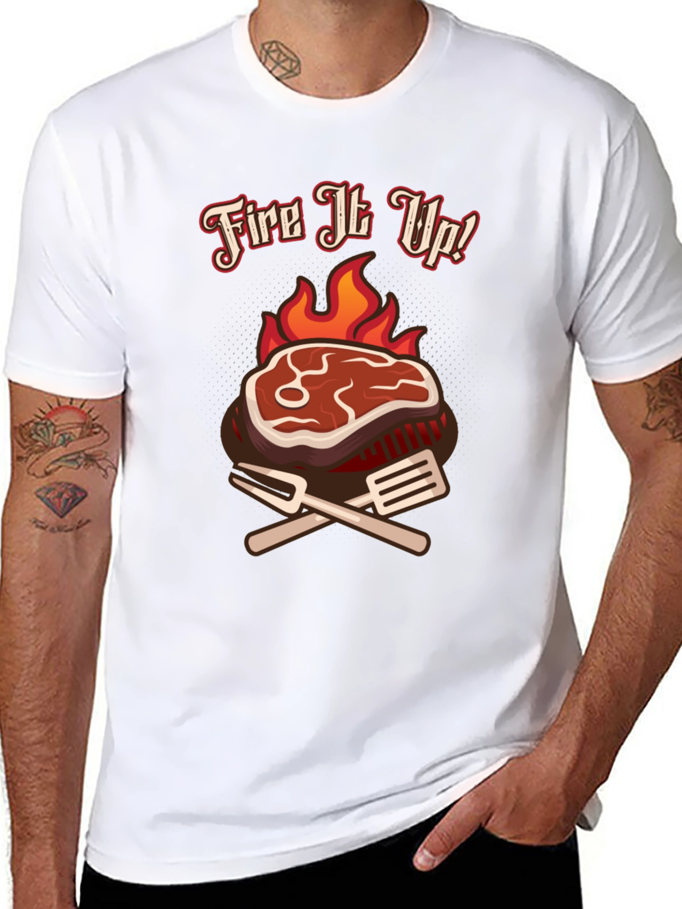 Fire It Up BBQ T-Shirt Grilling Tee