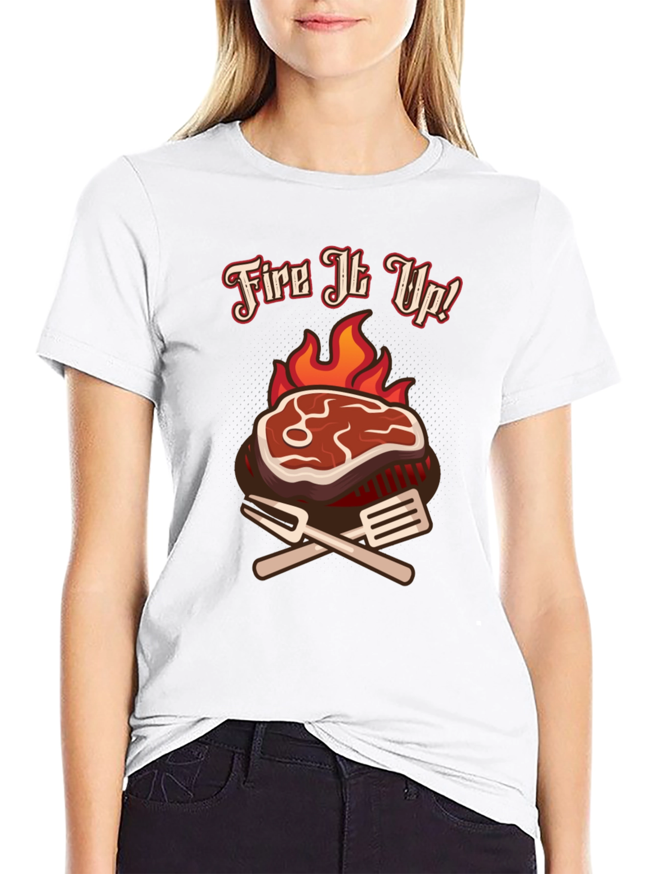 Fire It Up BBQ T-Shirt Grilling Tee