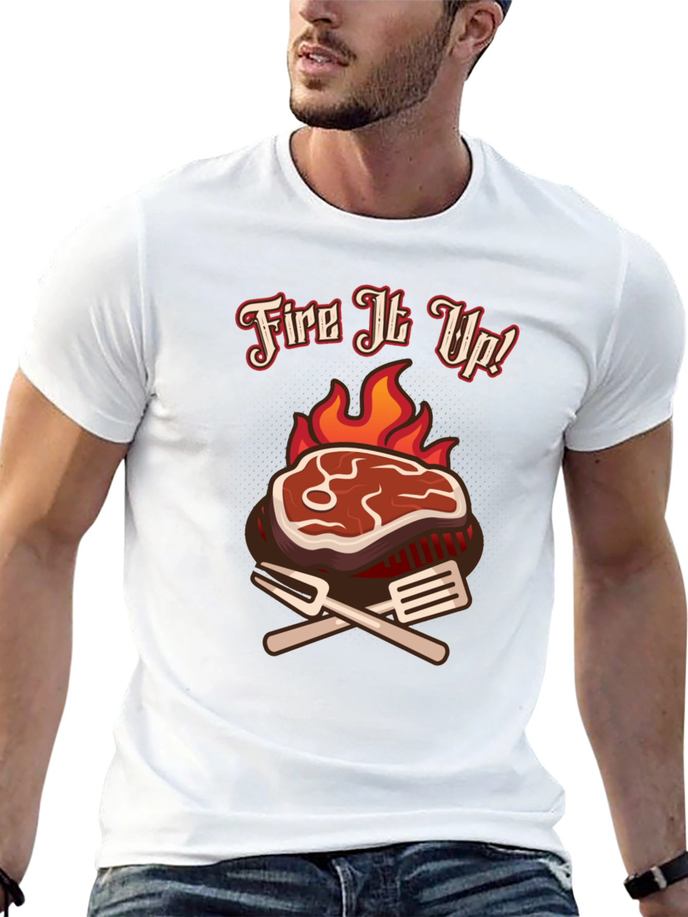 Fire It Up BBQ T-Shirt Grilling Tee