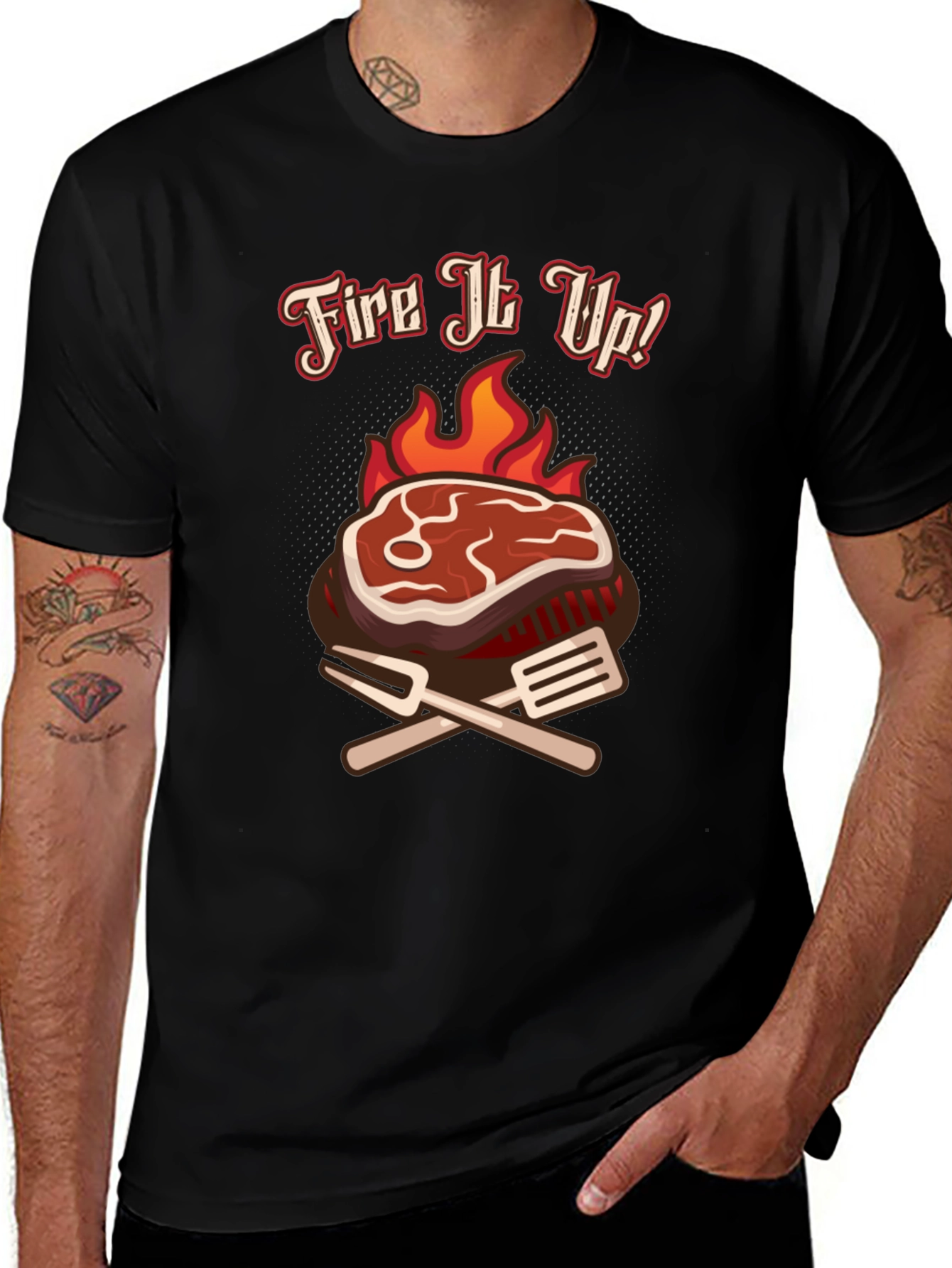 Fire It Up BBQ T-Shirt Grilling Tee