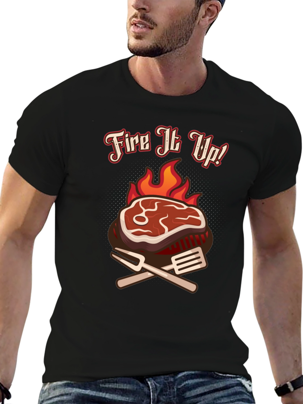 Fire It Up BBQ T-Shirt Grilling Tee