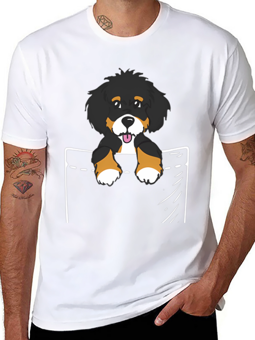 Bernese Mountain Dog Pocket T-Shirt