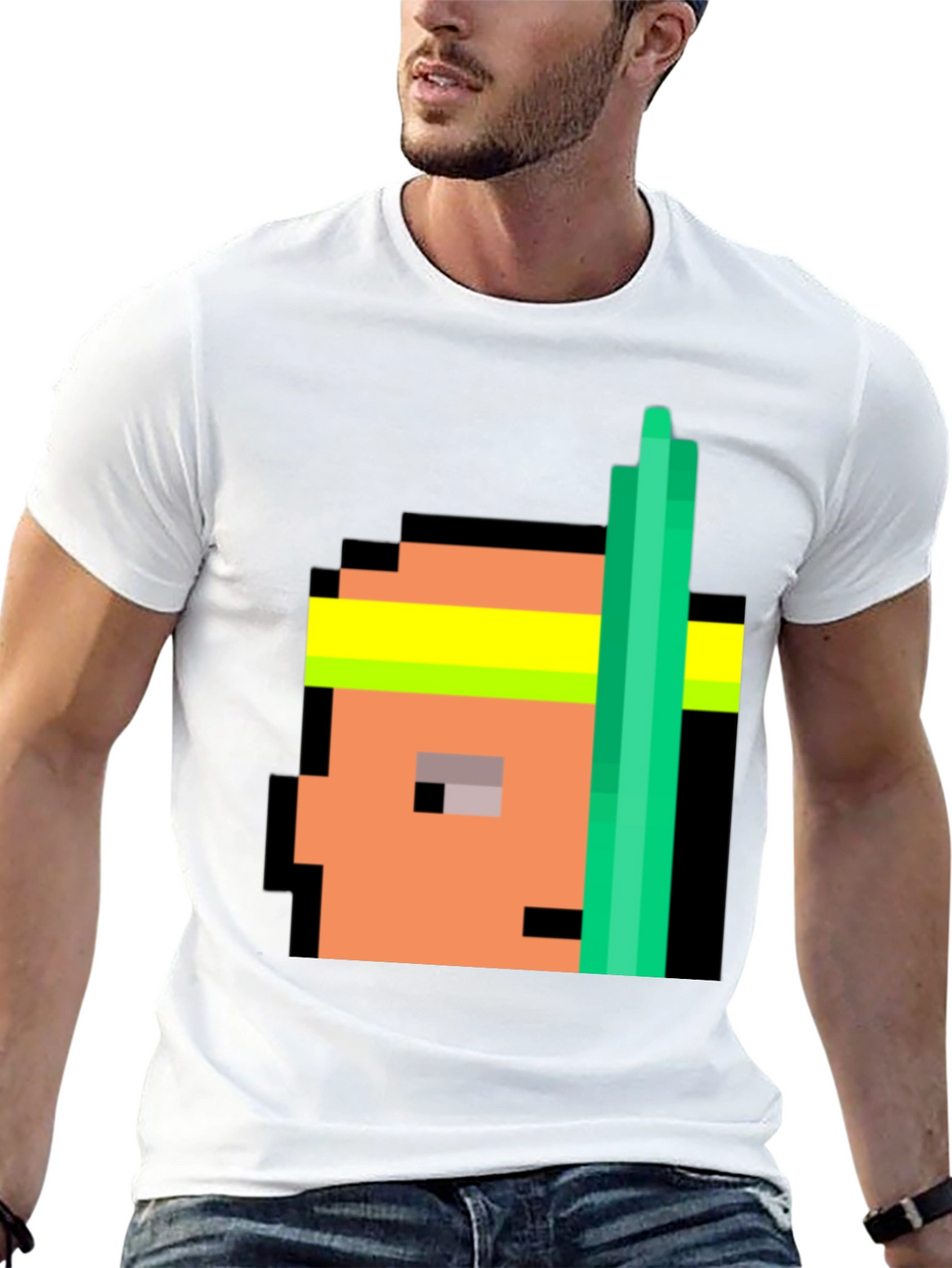 Retro Pixel Athlete Black T-Shirt