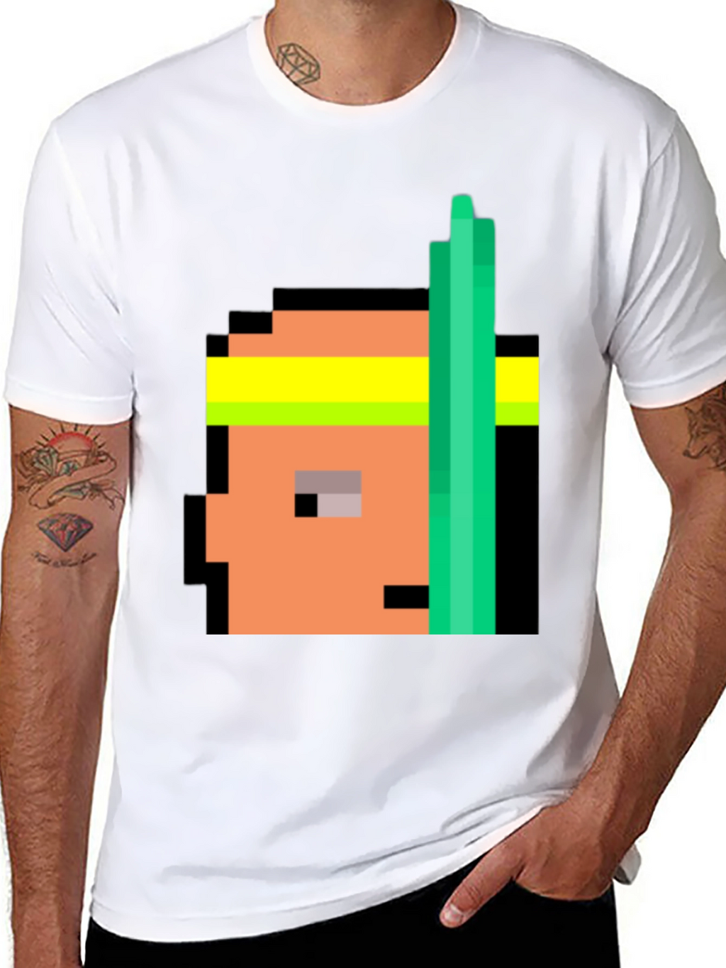Retro Pixel Athlete Black T-Shirt