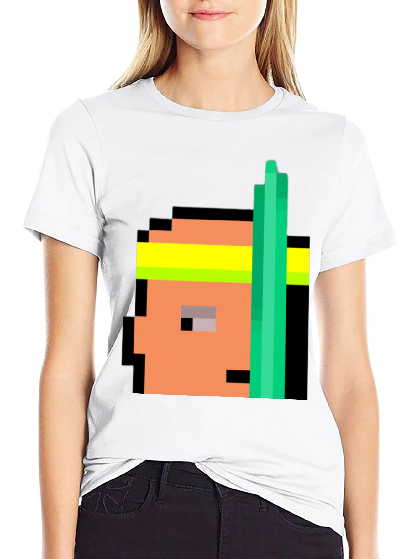 Retro Pixel Athlete Black T-Shirt