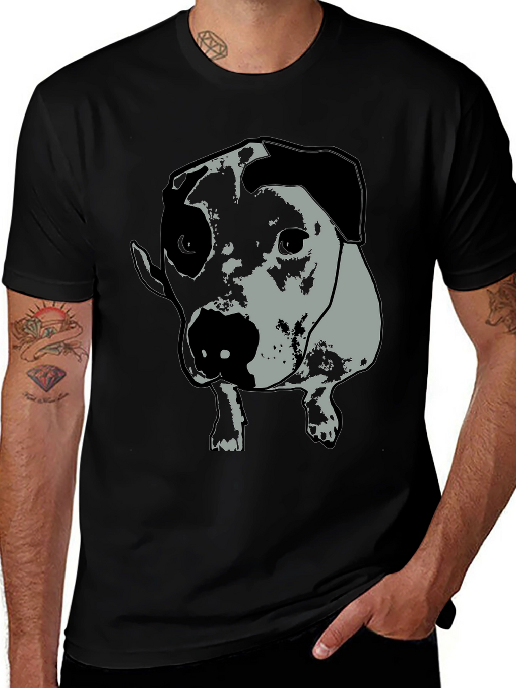 Dog Graphic Tee - Unisex Black T-Shirt