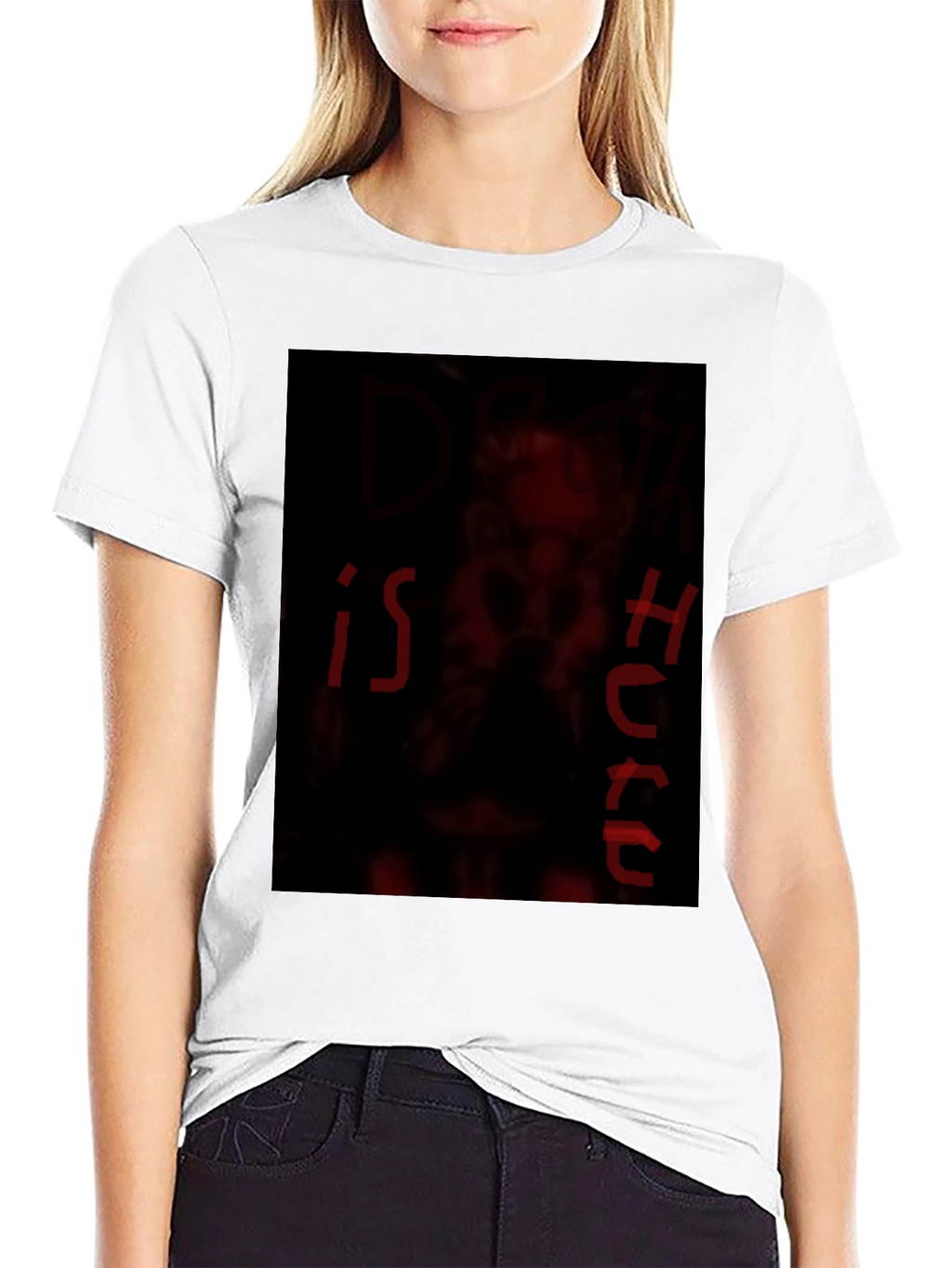 Dark Red Graphic Print Crew Neck T-Shirt
