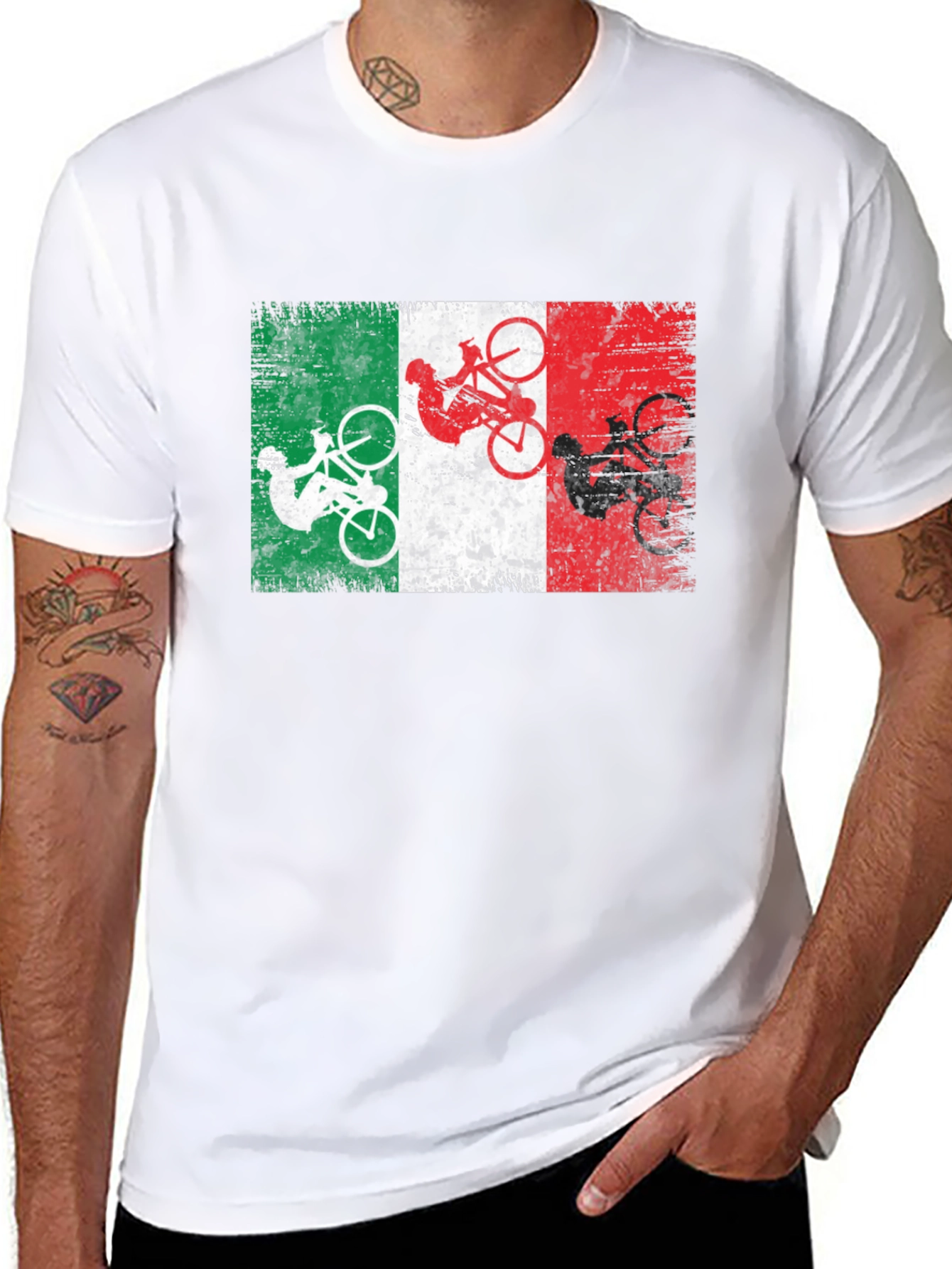 Italian Flag Cyclist T-Shirt
