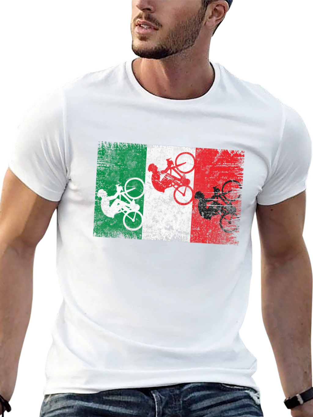 Italian Flag Cyclist T-Shirt