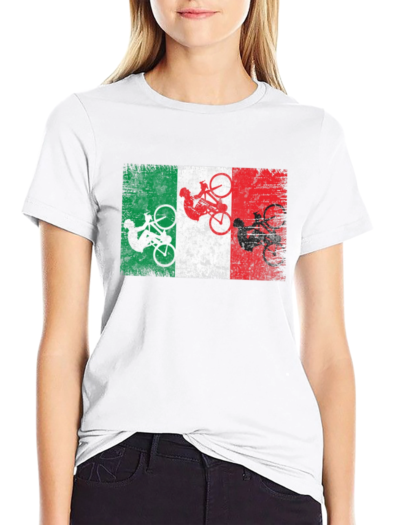 Italian Flag Cyclist T-Shirt