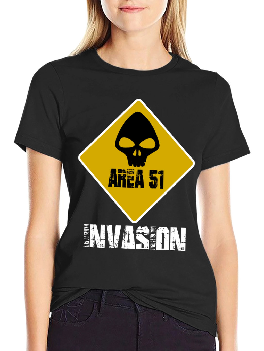 Area 51 Invasion Graphic T-Shirt - Black