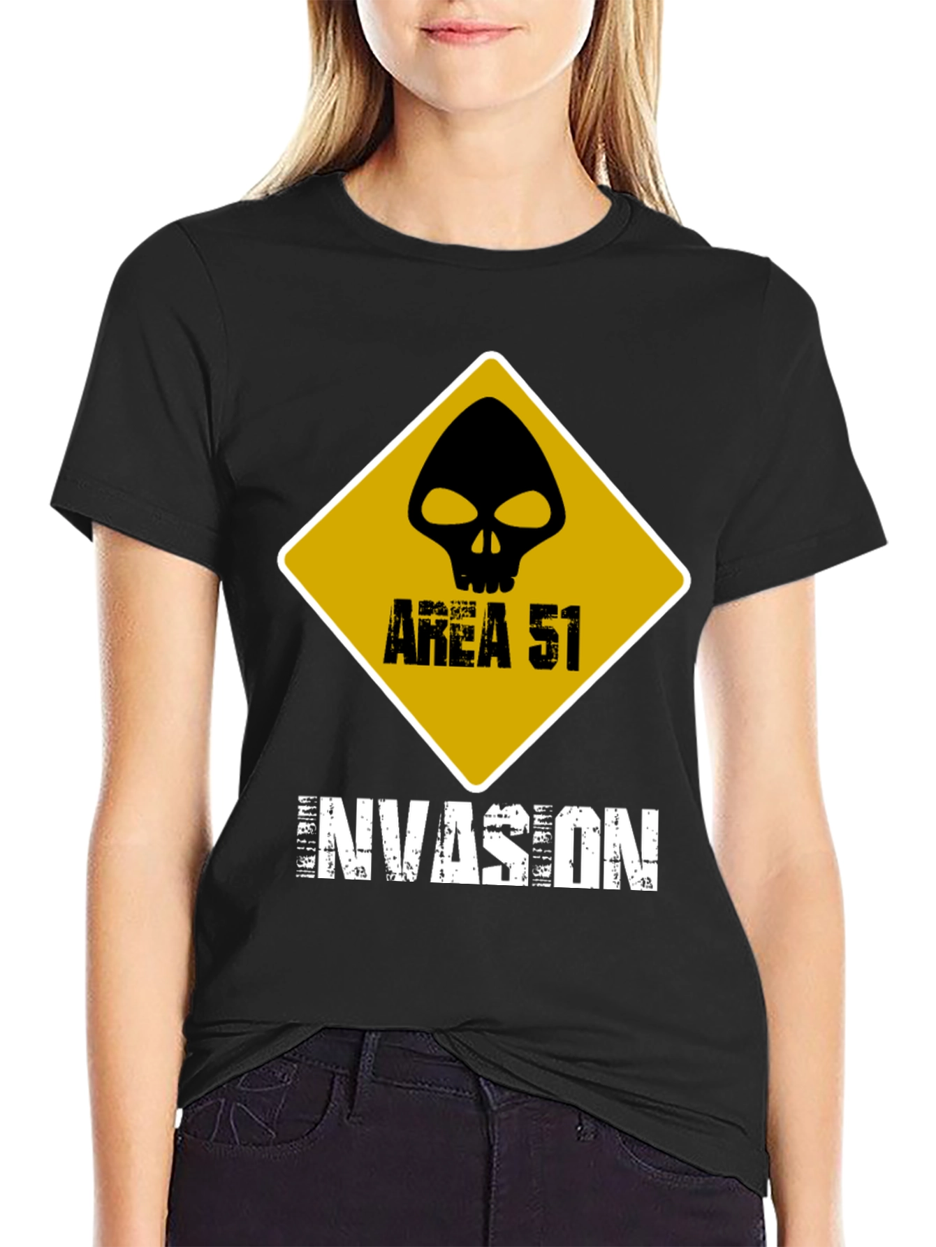 Area 51 Invasion Graphic T-Shirt - Black