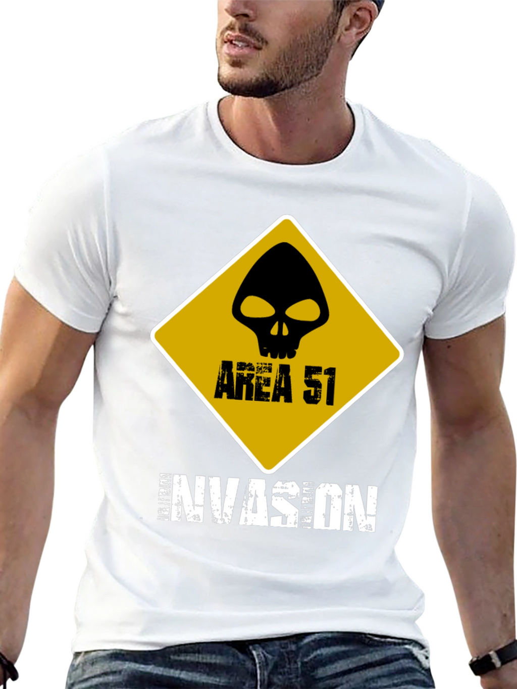 Area 51 Invasion Graphic T-Shirt - Black