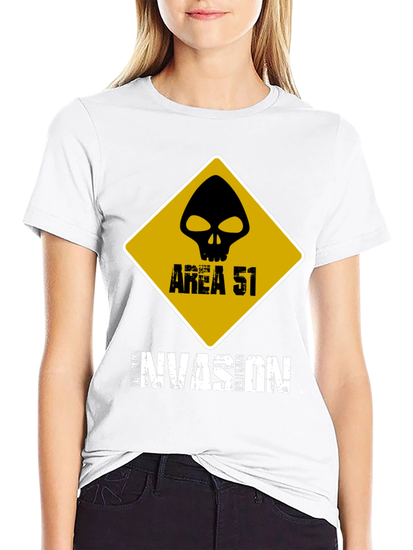 Area 51 Invasion Graphic T-Shirt - Black