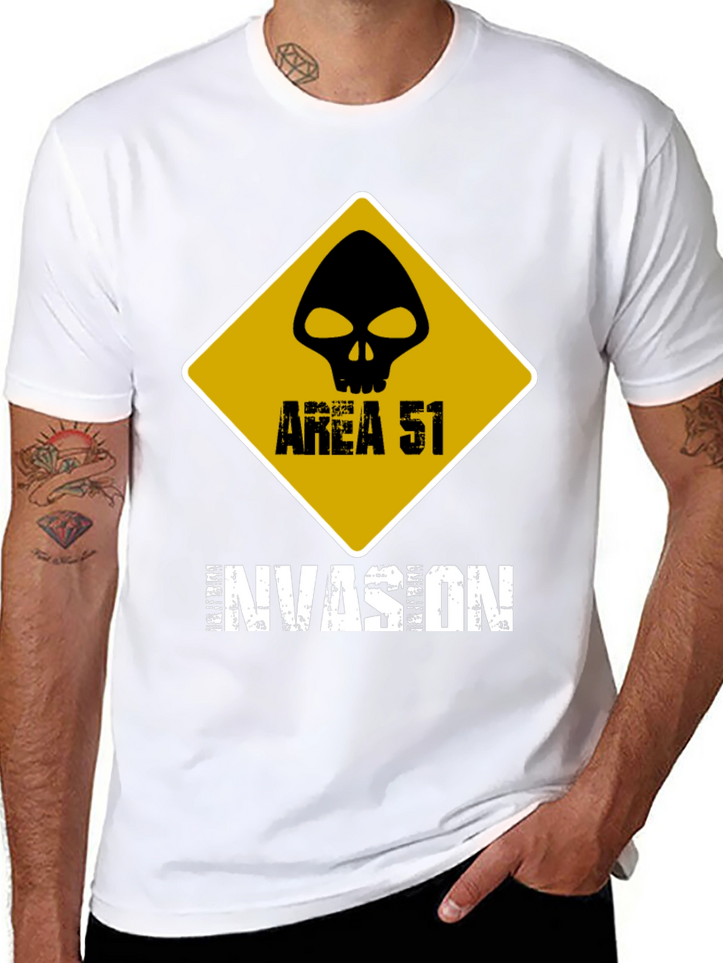 Area 51 Invasion Graphic T-Shirt - Black